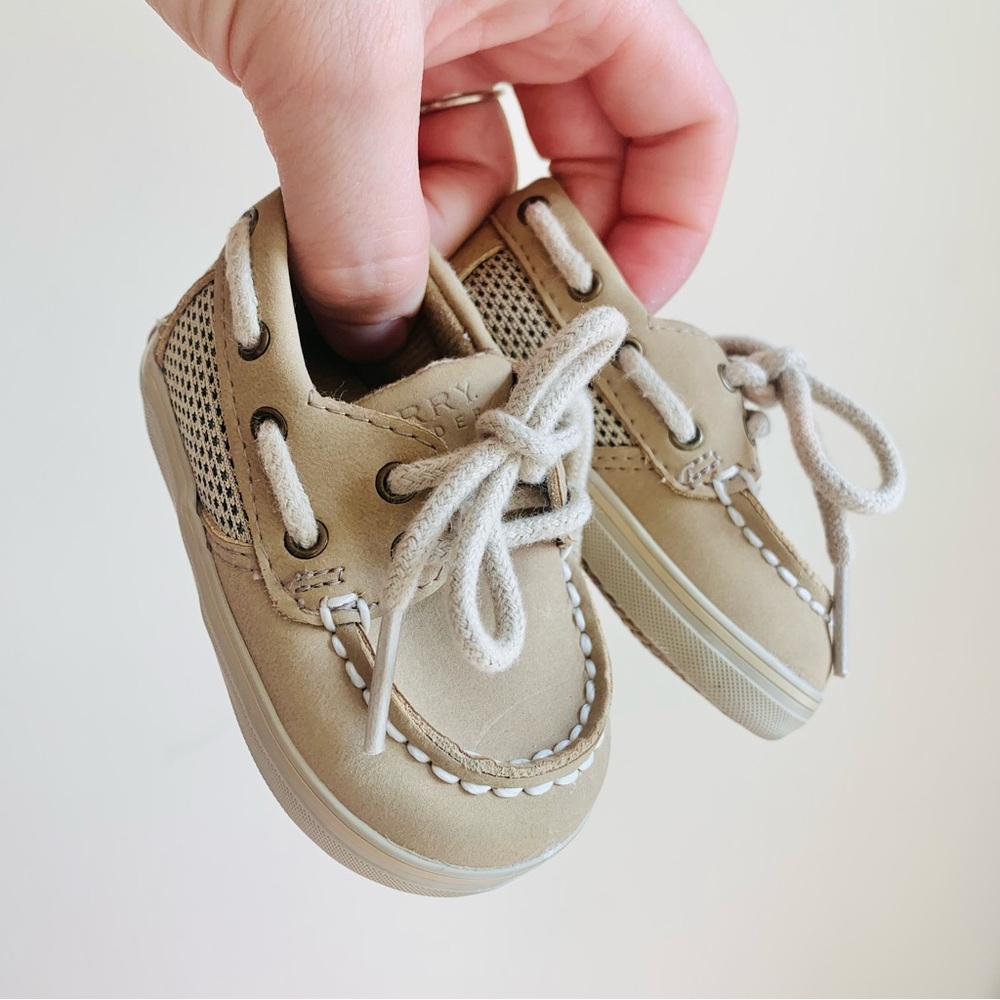 Sperry Baby Junior Leather Boat Shoes, Size 1 M